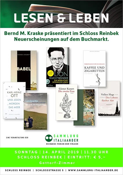 Veranstaltungen Buchtipps April19 Veranstaltungen Sammlung Italiaander Schloss Reinbek